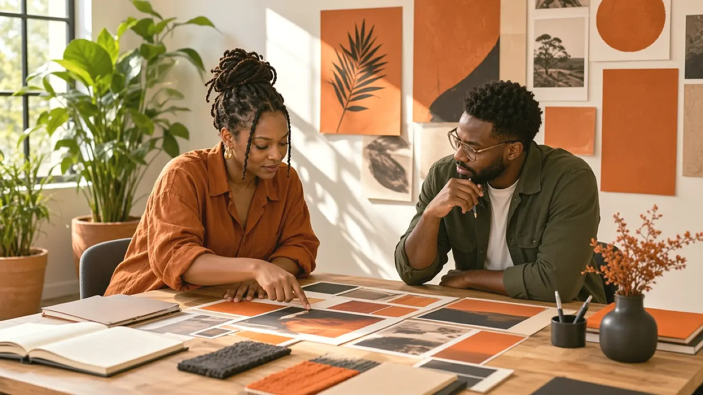 Illustrative African art director and designer collaborating on visual direction